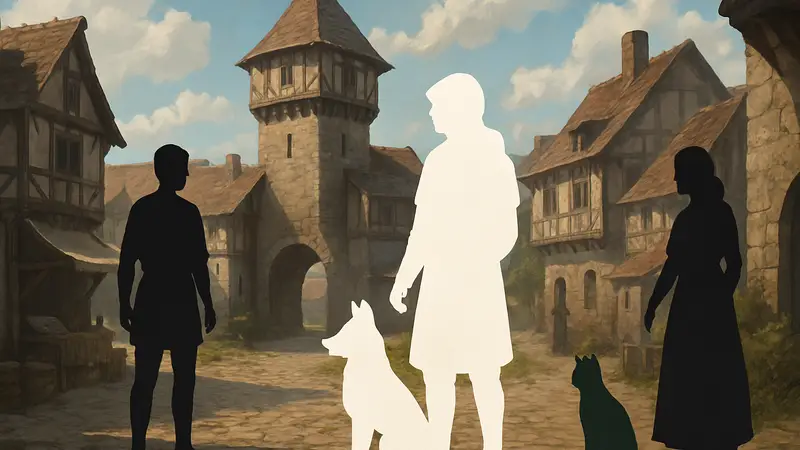 Скриншот из игры Noble Legacy, показывающий средневековый город и новых питомцев