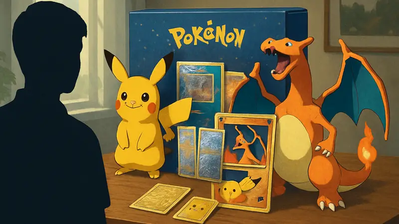 Юбилейный коллекционный набор Pokémon TCG с фольгированными картами, Пикачу и классическим Чаризардом.