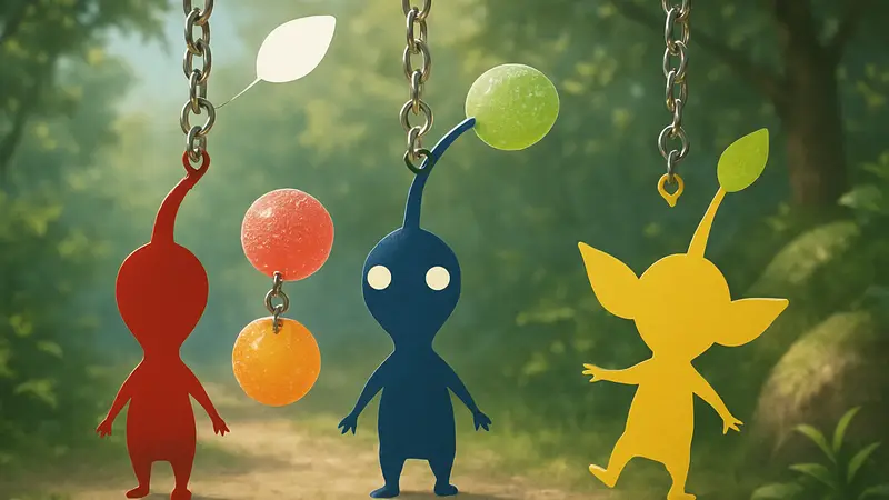 Брелоки с персонажами Pikmin 4 и фруктовой жевательной резинкой
