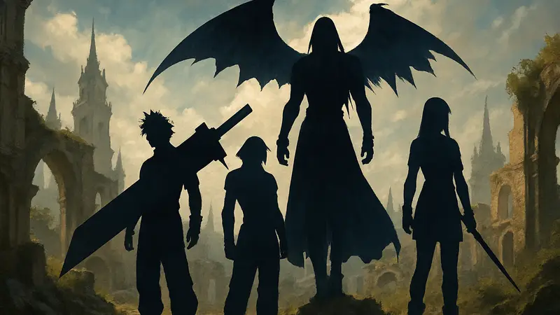 Персонажи Final Fantasy, которые становятся могущественными, арт-коллаж