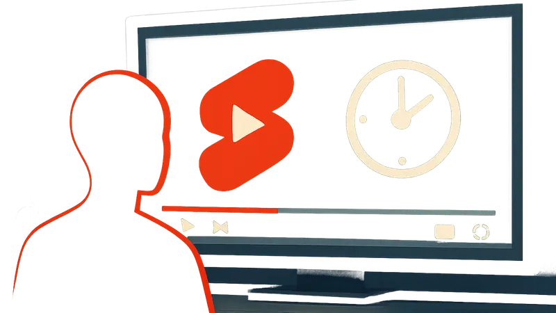 Изображение логотипа YouTube Shorts на фоне экрана воспроизведения с кнопкой ускорения.