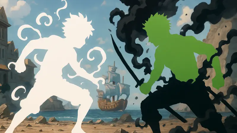 Персонажи One Piece, такие как Луффи или Зоро, с эффектами пробуждённых Дьявольских плодов.