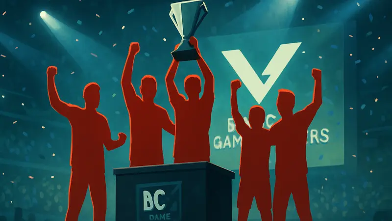 Команда Wildcard празднует победу на киберспортивном турнире BC Game Masters Championship Season 2.