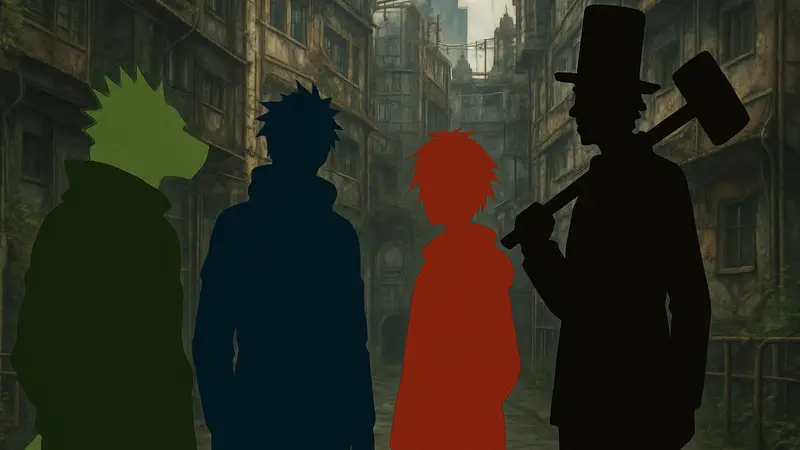 Кадр из второго сезона аниме «Дорохедоро» с главными героями