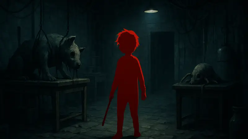 Игровой скриншот Reanimal, хоррор-платформера с мрачной атмосферой