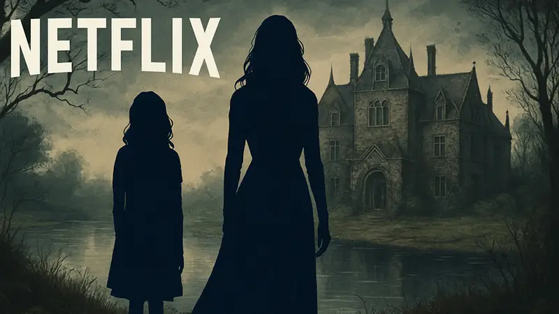Обложка или кадр из готического триллера «Призраки усадьбы Блай» на Netflix.