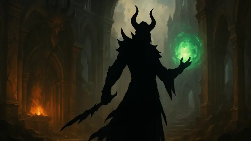 Арт персонажа класса Колдун из Diablo Immortal, новый класс Warlock.