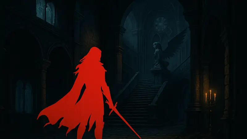 Алукард исследует одну из мрачных готических локаций Замка Дракулы из Castlevania: Symphony of the Night.