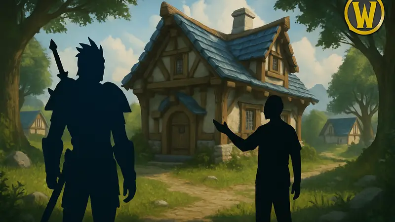 Игрок World of Warcraft у своего дома в Азероте, обсуждение планов Blizzard по жилью.