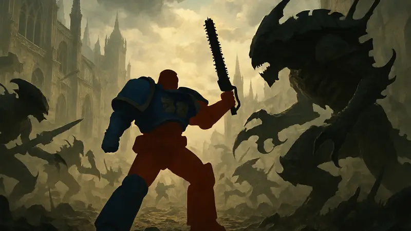 Капитан Титус сражается с тиранидами в Warhammer 40,000: Space Marine 2.