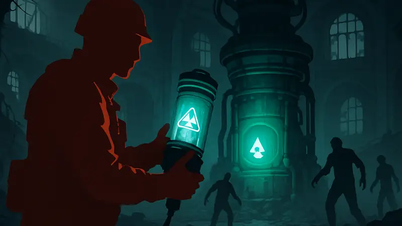 Игрок Call of Duty Black Ops 7 Zombies использует Atomkraft Core в Totenreich.