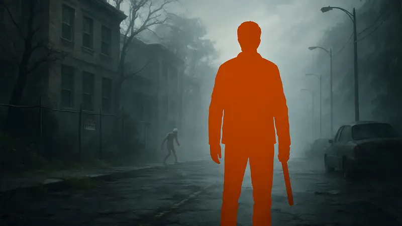 Скриншот из ремейка Silent Hill 2, Джеймс Сандерленд, хоррор игра.