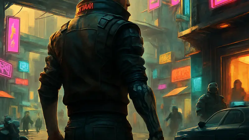 Кадр из ранней прототипной версии Cyberpunk 2077 от 2013 года, демонстрирующий отличия от финальной игры.