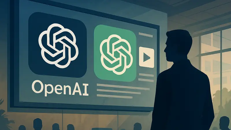 Логотип OpenAI и ChatGPT, символизирующие рекламную интеграцию