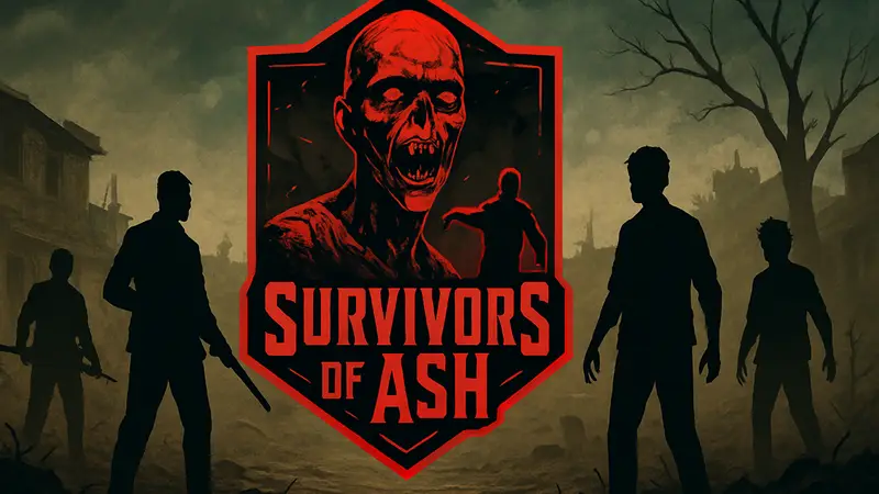 Логотип события Survivors of Ash в Black Ops 7 Zombies с изображением зомби.