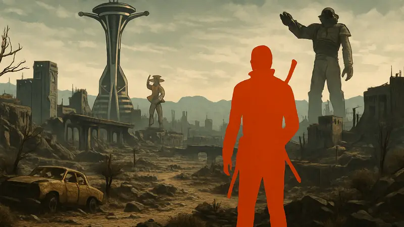 Постапокалиптический мир Fallout: New Vegas с видами Пустоши Мохаве.