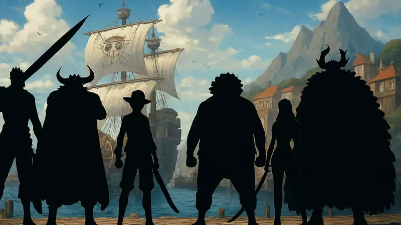 Изображение 6 самых грозных пиратов из аниме One Piece, готовых к битве.