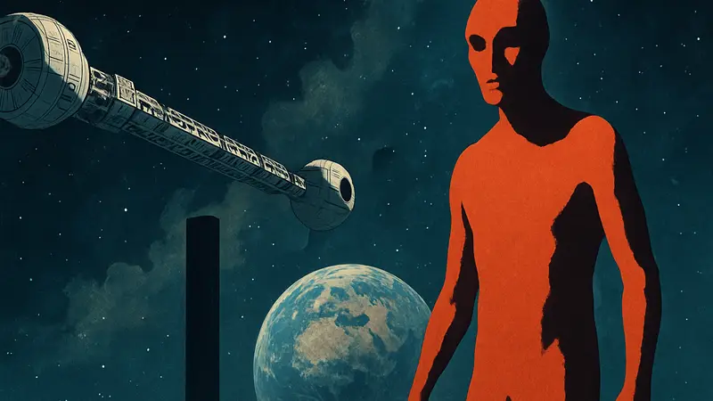 Космический корабль из фильма «2001: Космическая одиссея». Оригинальный сценарий с 6-метровым пришельцем.