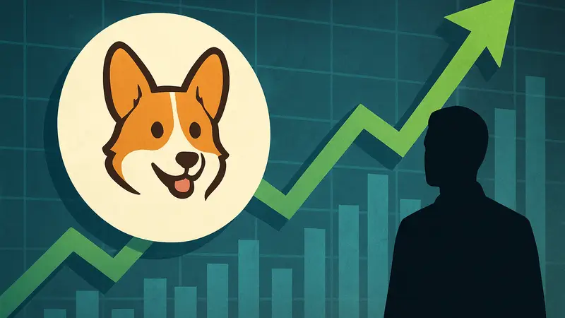 Логотип страхового стартапа Corgi на фоне графика роста стоимости