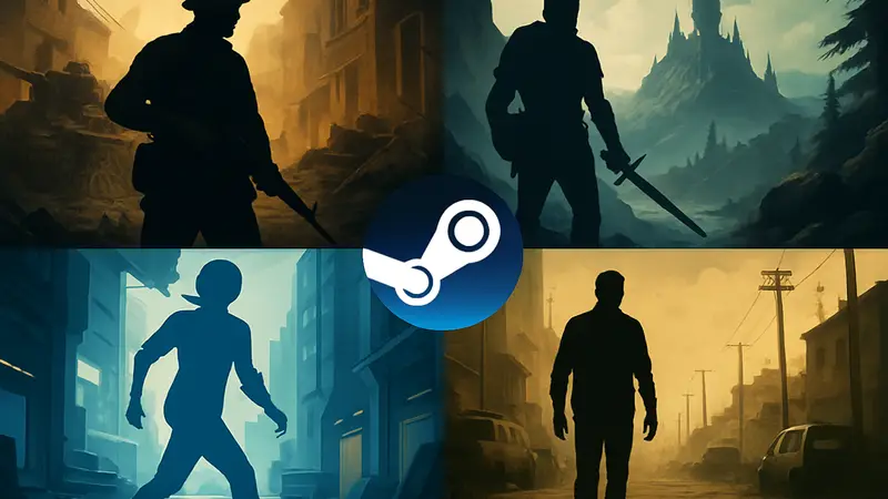 Обложки четырёх популярных игр в Steam, доступных бесплатно.