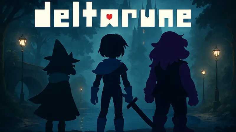 Обложка Deltarune Chapter 5 с главными героями и логотипом игры.
