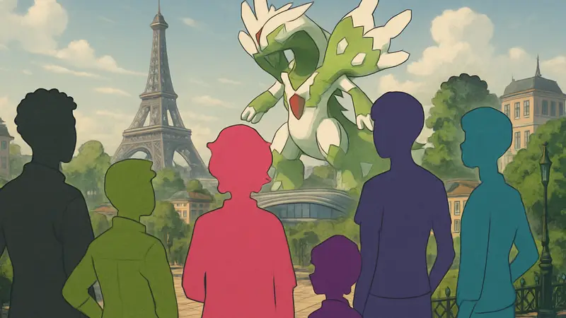Изображение Pokemon Legends: Z-A, демонстрирующее квир-персонажей и новые опции в игре.