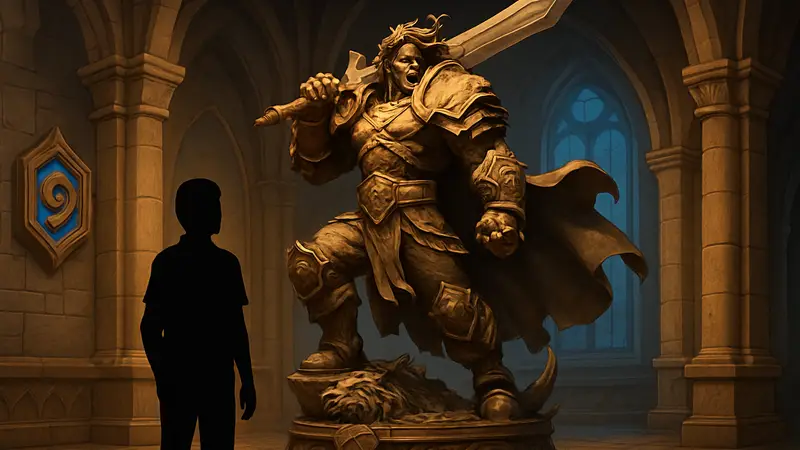 Визуализация статуи Вариана Ринна из Hearthstone и World of Warcraft от HEX Collectibles в масштабе 1/6.