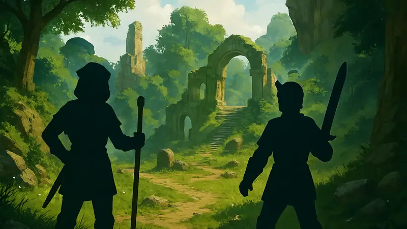Игровой процесс Sunderfolk, два игрока взаимодействуют в кооперативном режиме