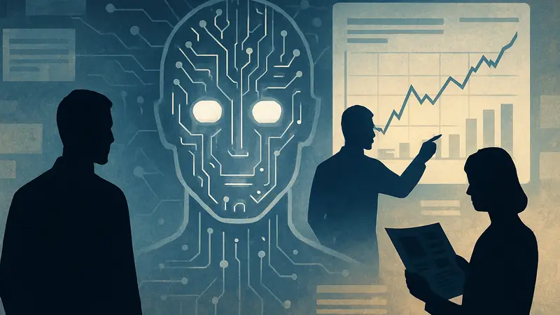 Символическое изображение искусственного интеллекта и новостей, аналитика трендов ИИ
