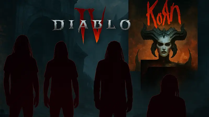 Группа Korn, логотип Diablo 4, обложка трека Reward The Scars