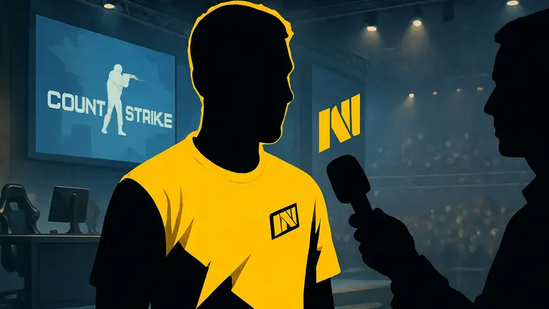 Игрок iM из киберспортивной команды NaVi даёт интервью после матча на турнире по Counter-Strike.