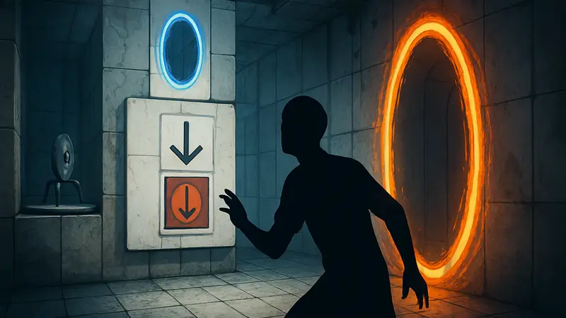 Игрок разгадывает сложную головоломку, похожую на Portal, в новой игре с высоким рейтингом.