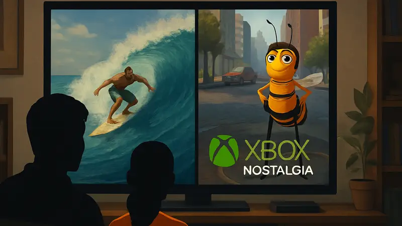 Скриншот из старой игры Xbox с логотипом Xbox Nostalgia