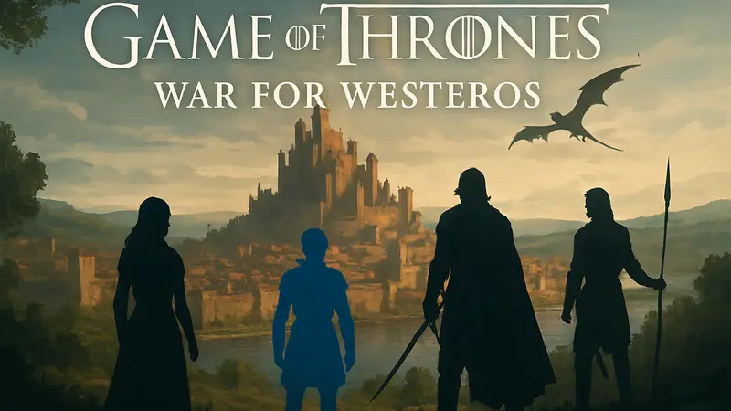 Изображение с логотипом Game of Thrones и надписью War for Westeros