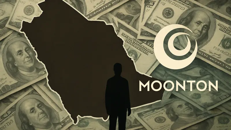 Карта Саудовской Аравии и логотип Moonton (Mobile Legends) на фоне денег