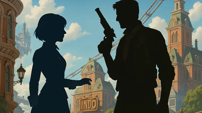 Косплей Элизабет и Букера ДеВитта из игры BioShock Infinite, фотосессия KamikoZero и GraysonFin