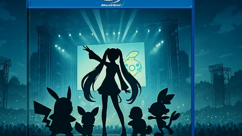 Обложка Blu-ray диска Pokémon feat. Hatsune Miku VOLTAGE Live! с персонажами