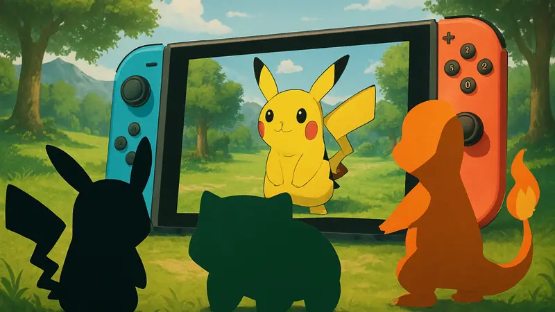 Покемоны Пикачу, Бульбазавр и Чармейдер в Pokémon FireRed LeafGreen на Nintendo Switch.