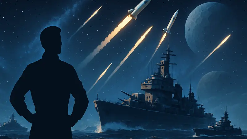 Игровой скриншот из «Мира кораблей» с кораблями и взлетающими ракетами на фоне космоса