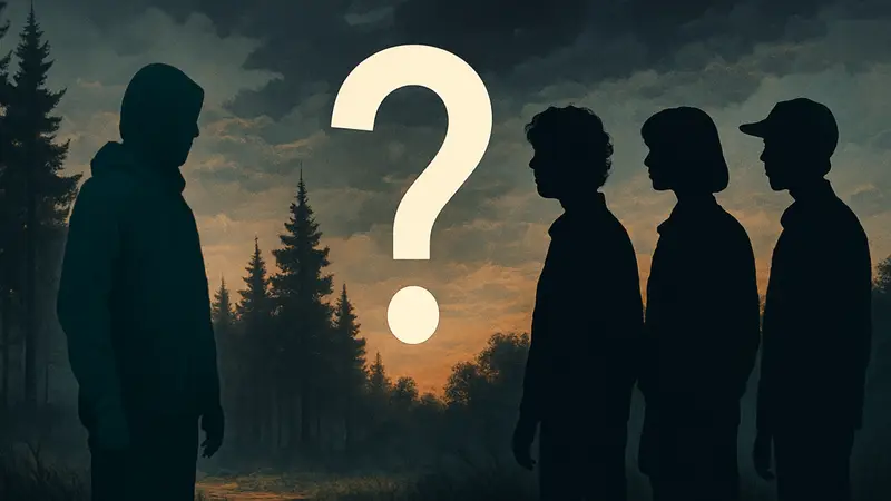 Логотипы сериалов The Boroughs и Stranger Things, объединённые вопросительным знаком.