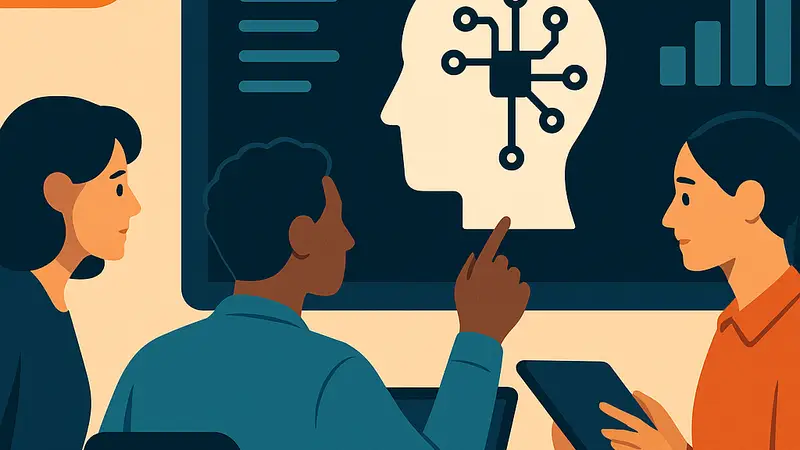 Логотип Claude Cowork или стилизованное изображение команды, работающей с AI-инструментами на общем экране