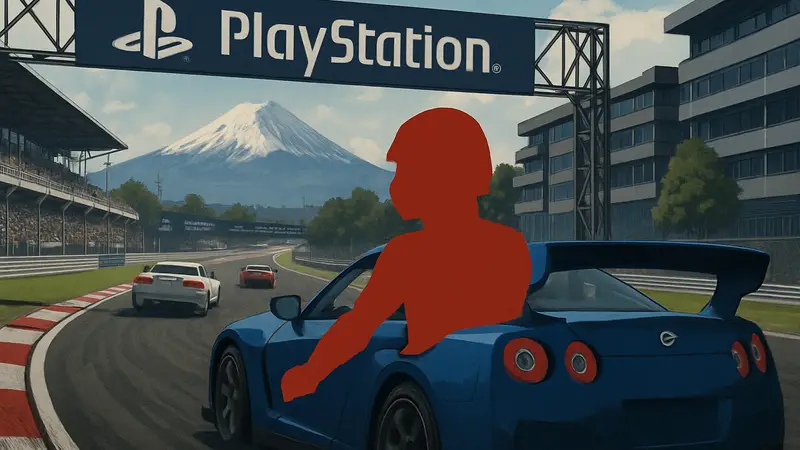 Гонщик на трассе в одной из лучших игр PS3, классические гонки PlayStation.