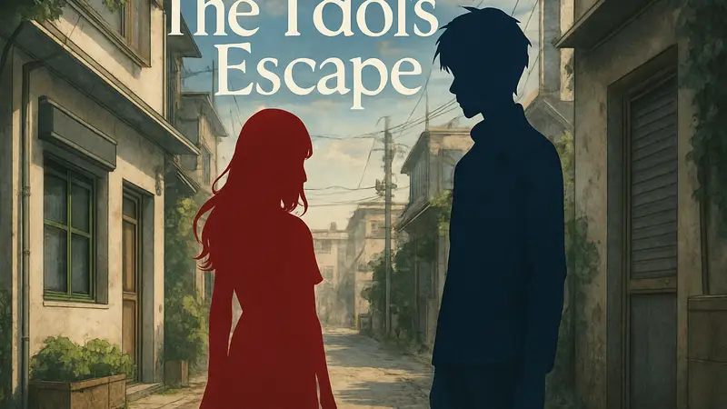 Обложка манги The Idol’s Escape с главными персонажами, Карен и Айносуке.