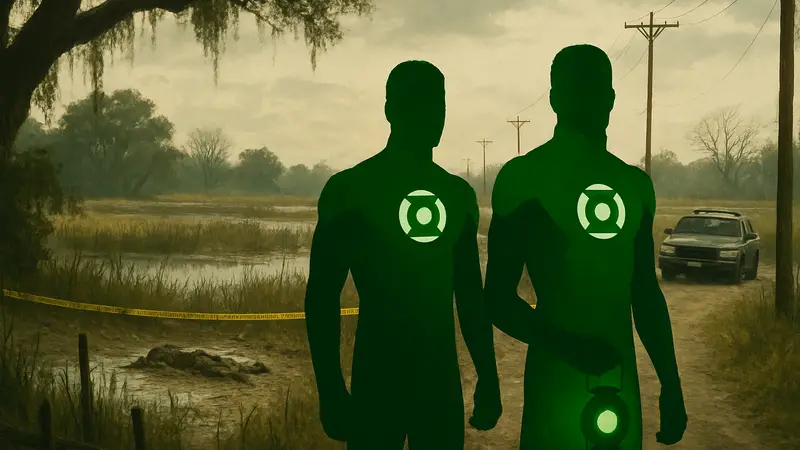 Кадр из трейлера сериала Lanterns от HBO с Зелеными Фонарями.