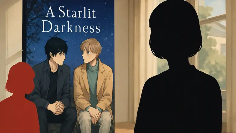 Обложка манги A Starlit Darkness и её автор Ю Тоёта, создательница Cherry Magic, демонстрирующие отличающийся стиль.