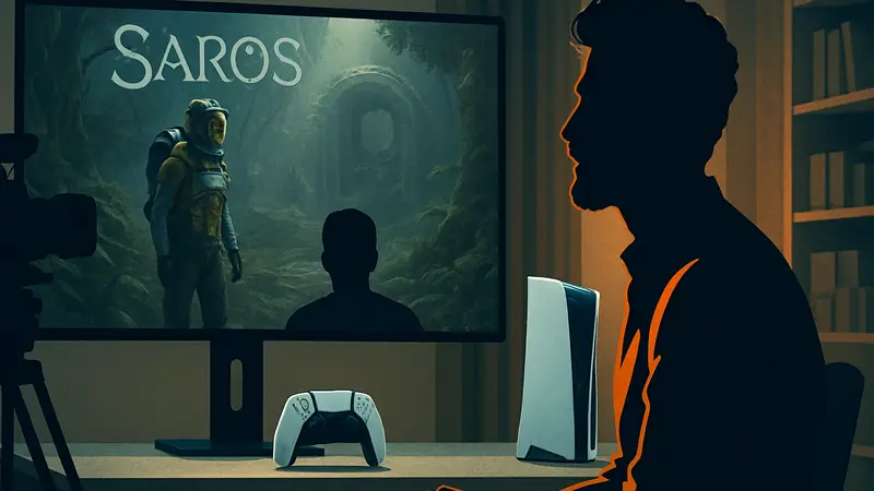 Кадр из видео о создании игры Saros для PS5 с актёром Рахулом Коли