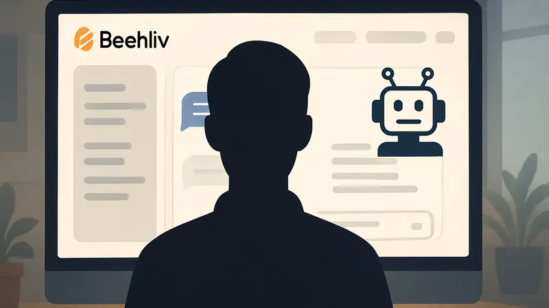 Интерфейс платформы Beehiiv с элементами ИИ и чата