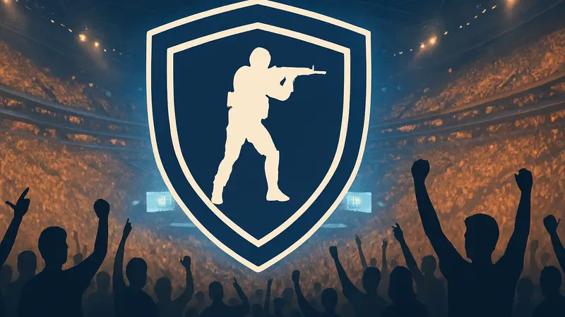 Эмблема турнира IEM Cologne Major на фоне зрителей, празднующих рекорд просмотров CS