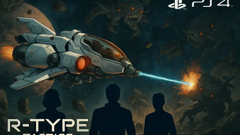 Изображение обложки или скриншот R-Type Tactics с логотипами PS5 и PS4, анонсирующее переиздание.