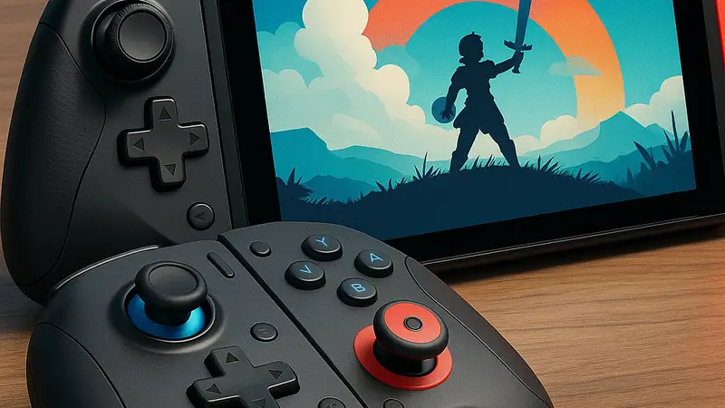 Контроллер NYXI Hyperion 3 рядом с Nintendo Switch, демонстрирующий его дизайн и функциональность как альтернатива Joy-Con 2.